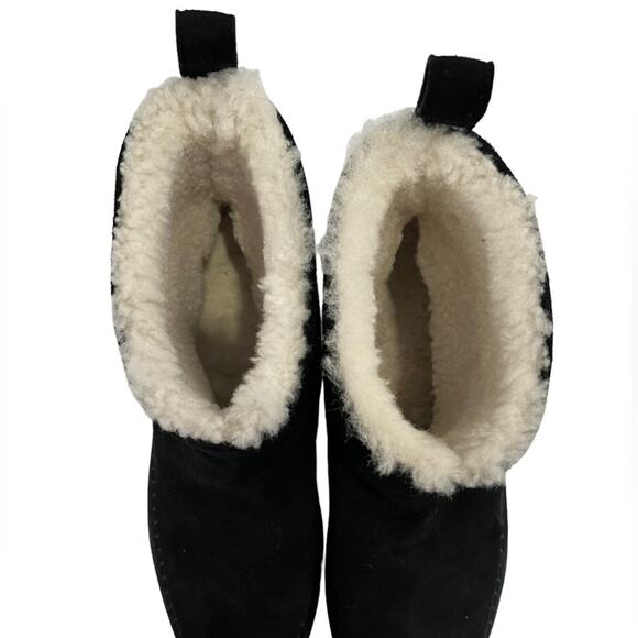 Jenni Kanye Suede Shearling Moc Boot Black 6 - Picture 10 of 11